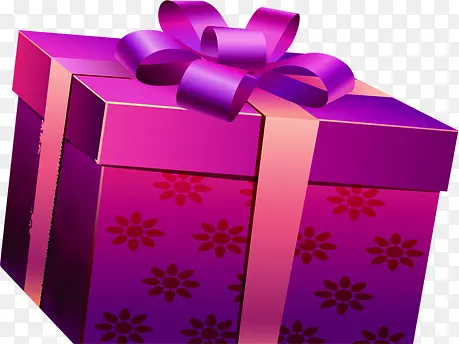淡紫色正方形的礼物盒