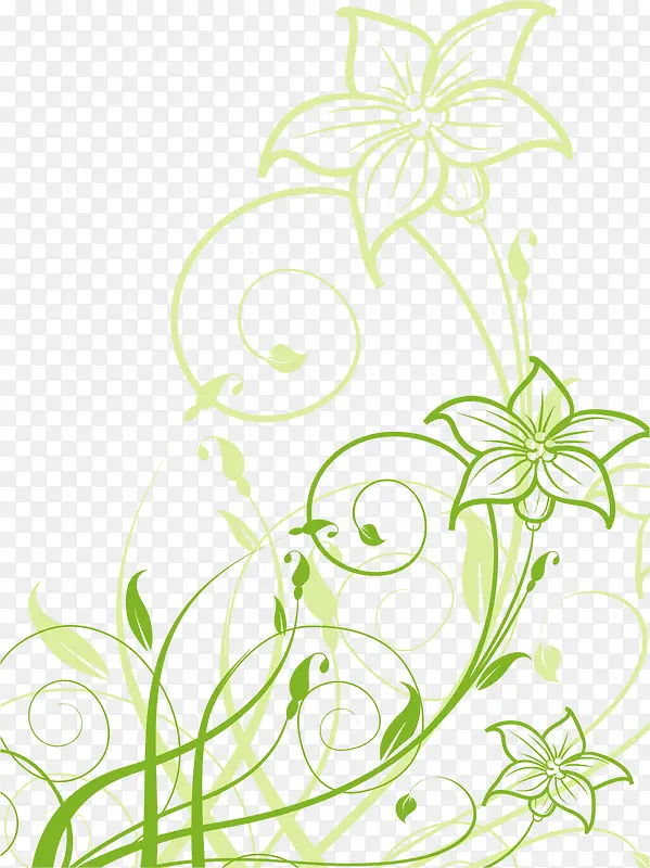 绿色花朵花纹