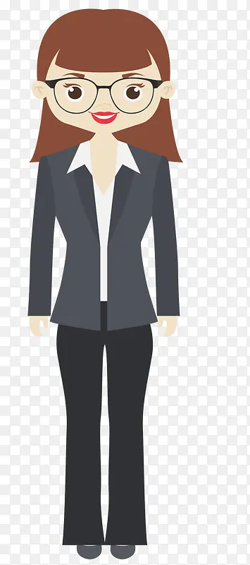 戴眼镜的卡通女人