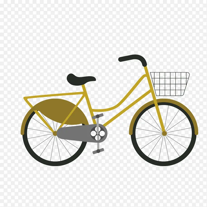 矢量黄色自行车