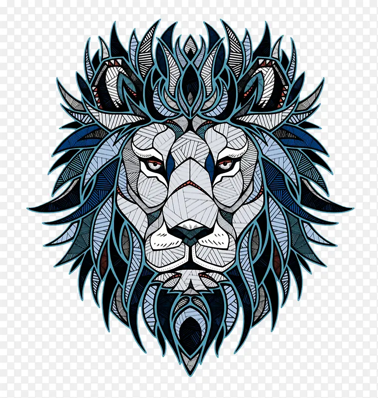 创意狮子头图案