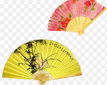 黄色竹子扇子PNG图片素材下载_图片编号qlvprjjd-免抠素材网