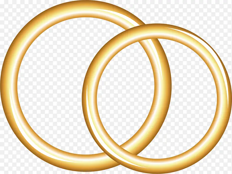 矢量金属光泽金色双圆环