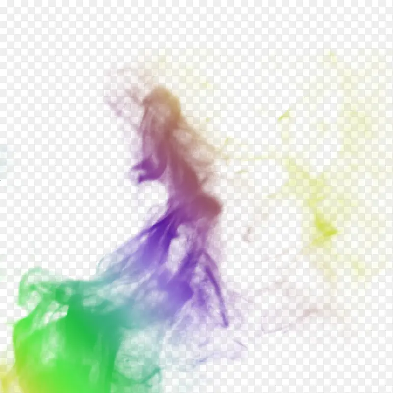 多彩清新烟雾效果元素
