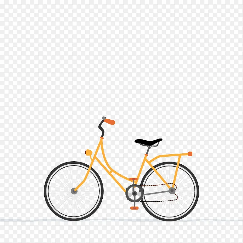 矢量橙色单车