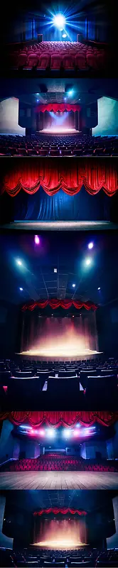 蓝色灯光剧场舞台