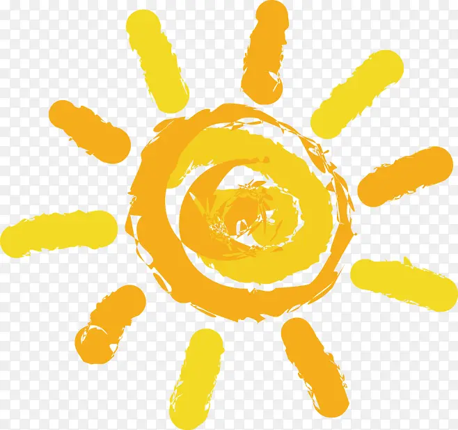 橙色卡通螺旋太阳