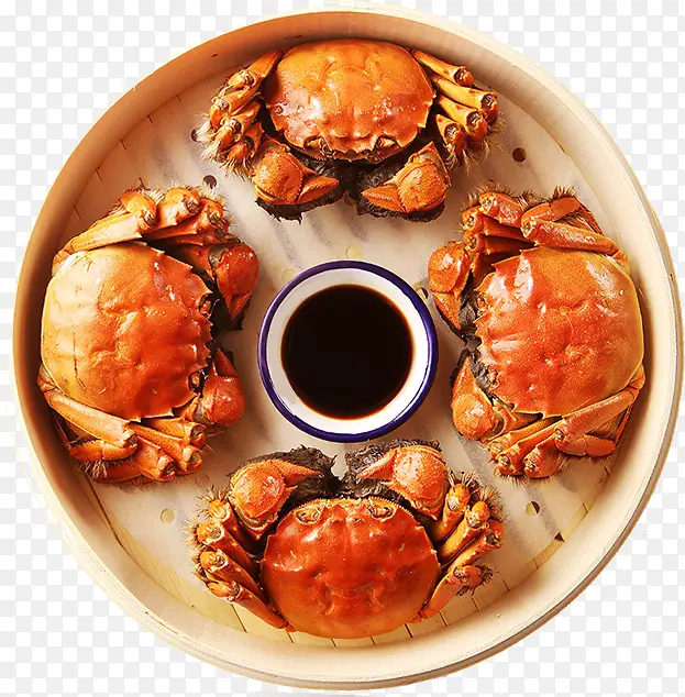 卡通简约美食装饰广告设计螃蟹