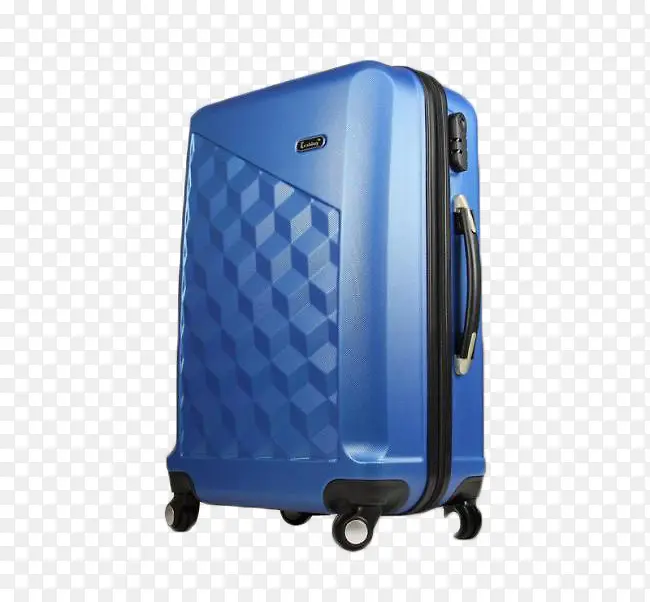 蓝色菱格行李箱