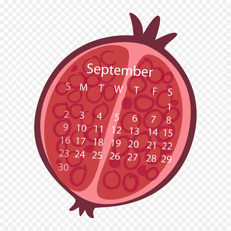 红色石榴2018九月水果日历
