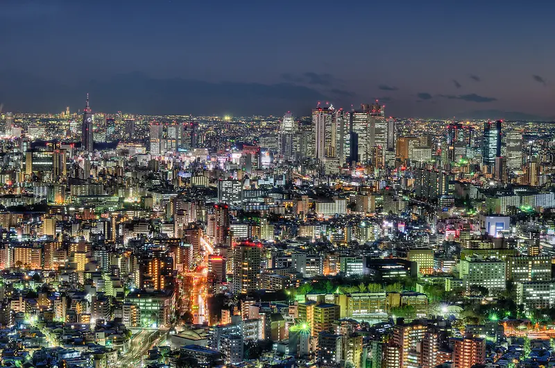 绚丽大都市城市夜景