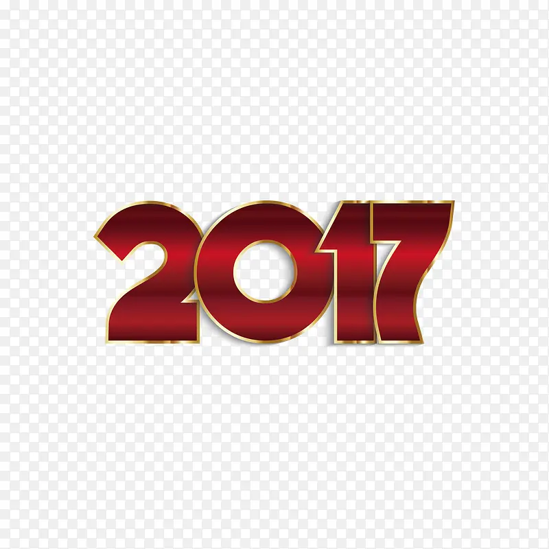 矢量红色2017字体设计