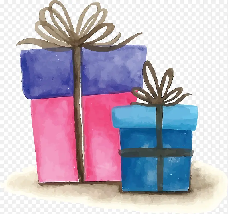 水彩手绘礼物盒子