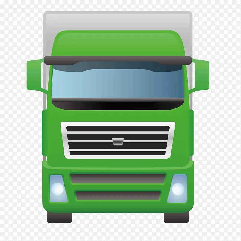 矢量绿色卡车箱式货车