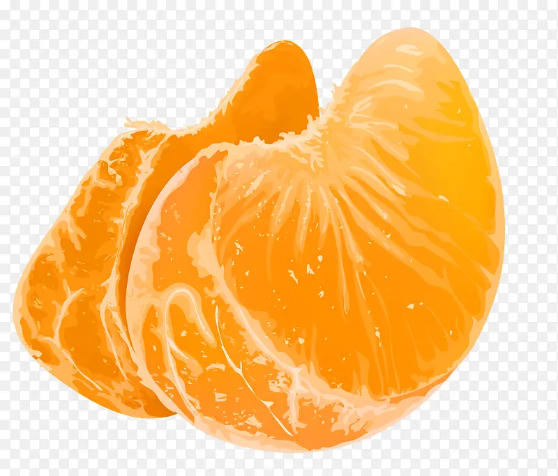 手绘黄色橘子