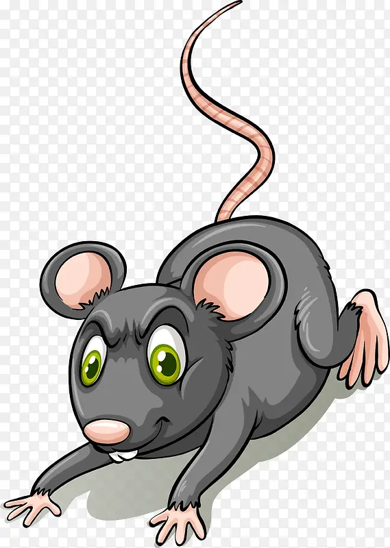 卡通灰色小老鼠