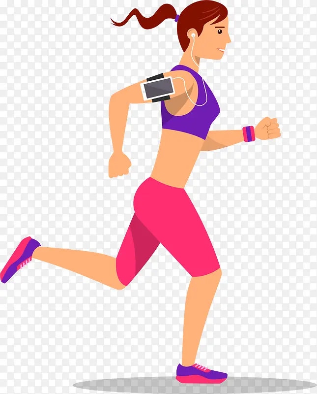 奔跑运动的女人插画