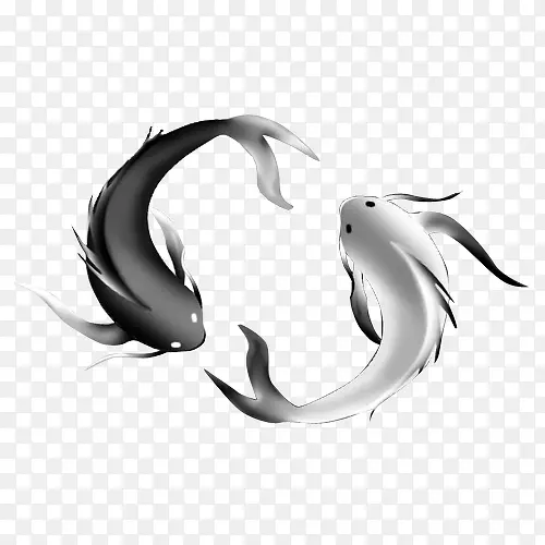 阴阳鱼水墨鱼免费下载