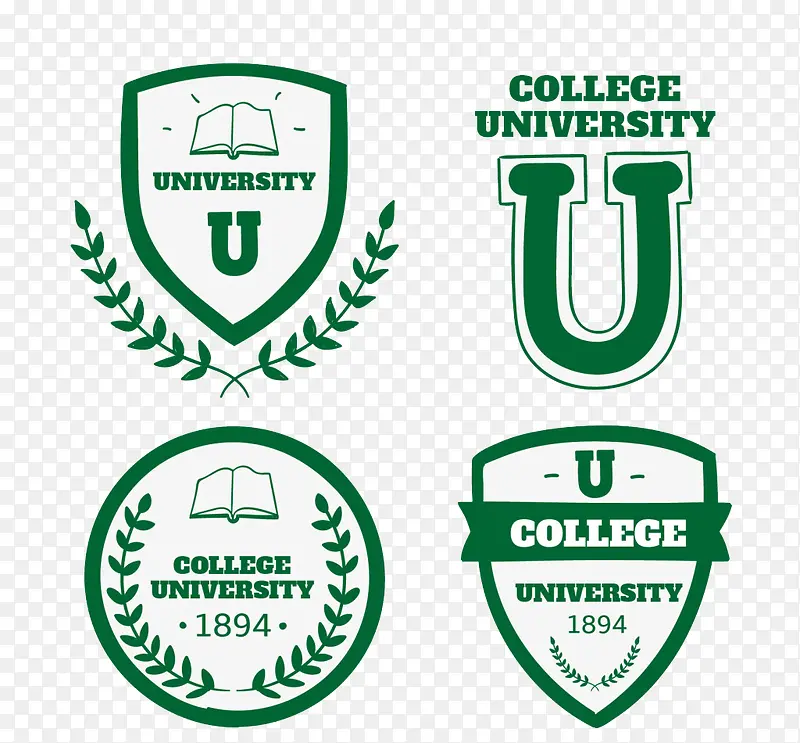 绿色大学徽章