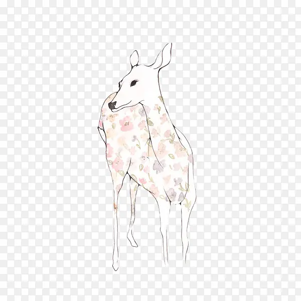 手绘可爱彩色梅花鹿