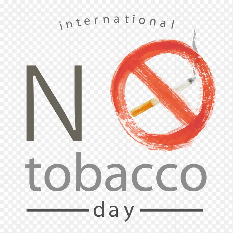 卡通世界无烟日禁止吸烟标签