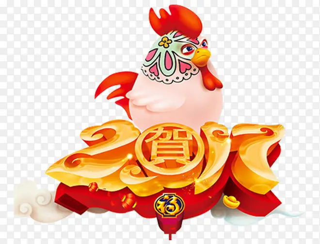 鸡年贺新春节日装饰元素