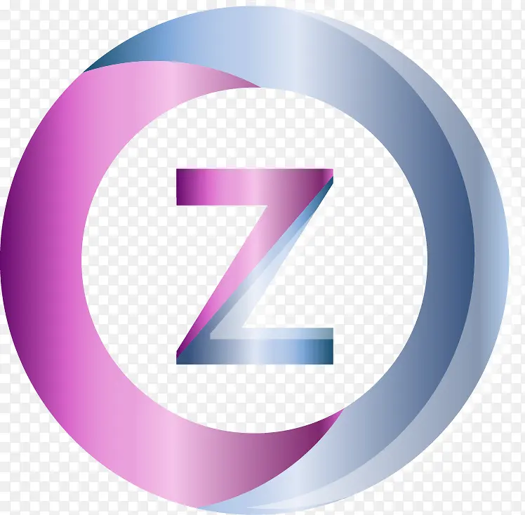 手绘彩色圆形字母Z图案