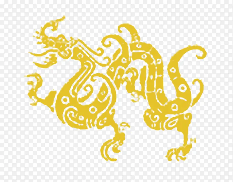 古老金色龙图案