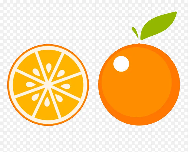 橙色香甜水果切碎的奉节脐橙卡通