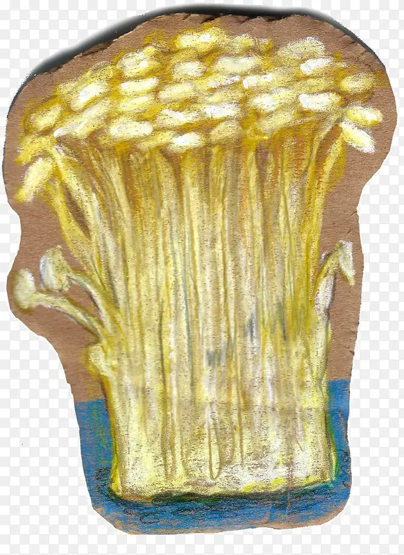 水彩手绘金针菇素材