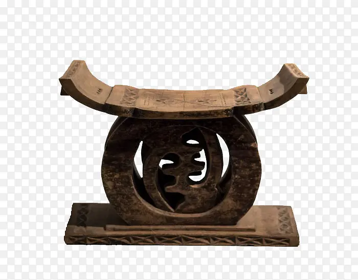 雕有族徽的酋长凳