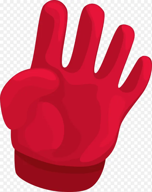 红色矢量手指素材图