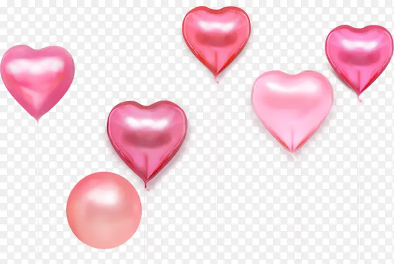 粉色情人节爱心气球
