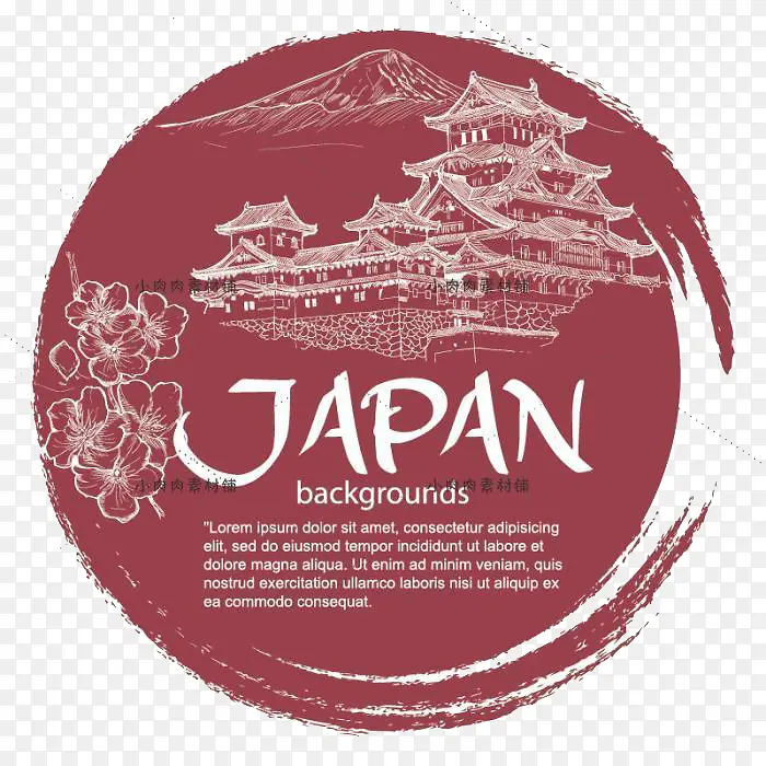 日本旅游海报元素