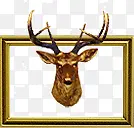 鹿头金属装饰框