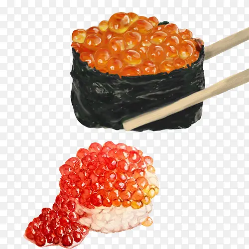 鱼籽寿司色彩画素材图片