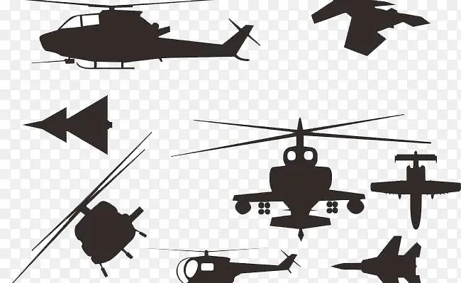 直升机和战斗机组合