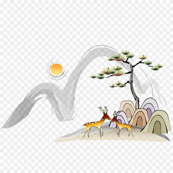 中国风山水风景