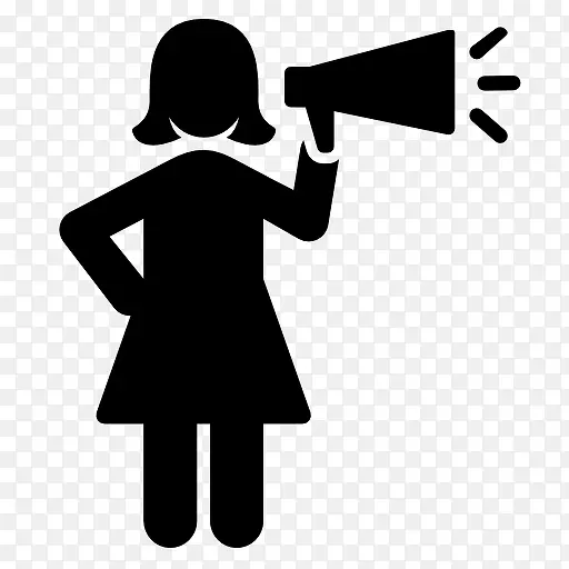 拿着大喇叭的女人图标