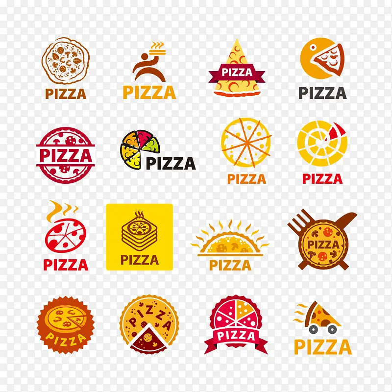 披萨设计LOGO标志矢量图