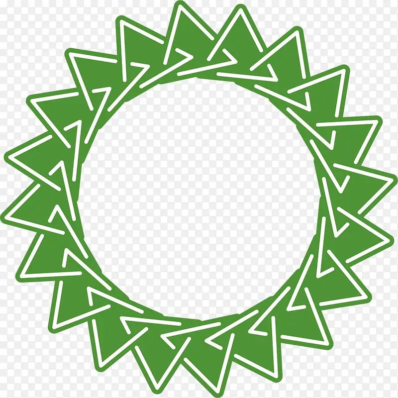 绿色花纹圆形虚线圆素材