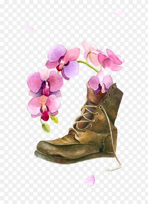 靴子里的花