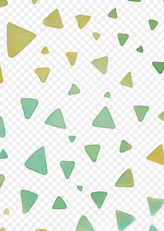 水彩绘绿色三角矢量图