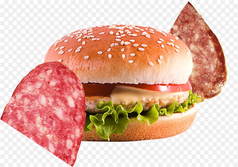 熏肉片汉堡素材