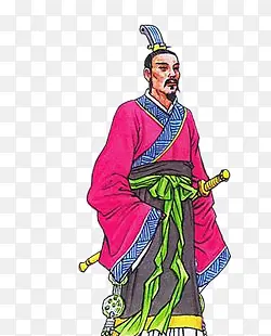 手绘的端午屈原