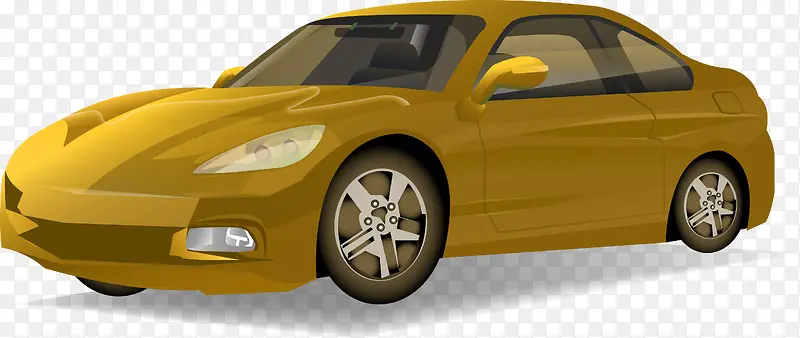 黄色现代设计轿车