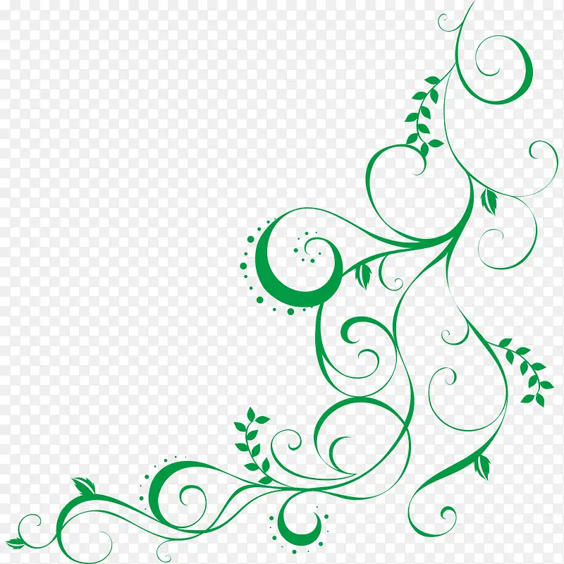 绿色花纹装饰图三
