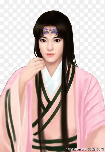 蓝色头饰男子立绘古风