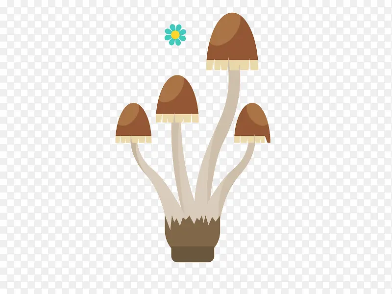 蘑菇小花卡通矢量素材