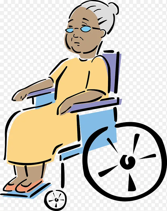 轮椅上的奶奶